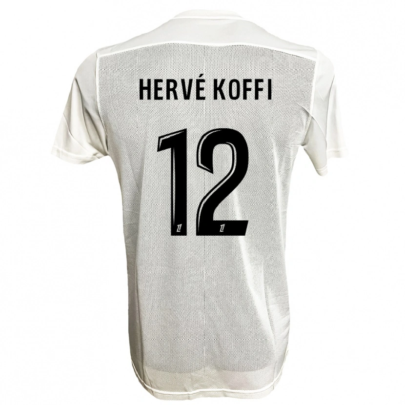 Danxen Hombre Camiseta Hervé Koffi #12 Negro Blanco 2ª Equipación 2025/26 La Camisa México