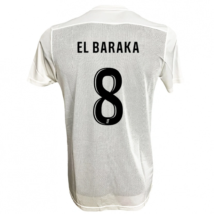 Danxen Hombre Camiseta Jibril El Baraka #8 Negro Blanco 2ª Equipación 2025/26 La Camisa México