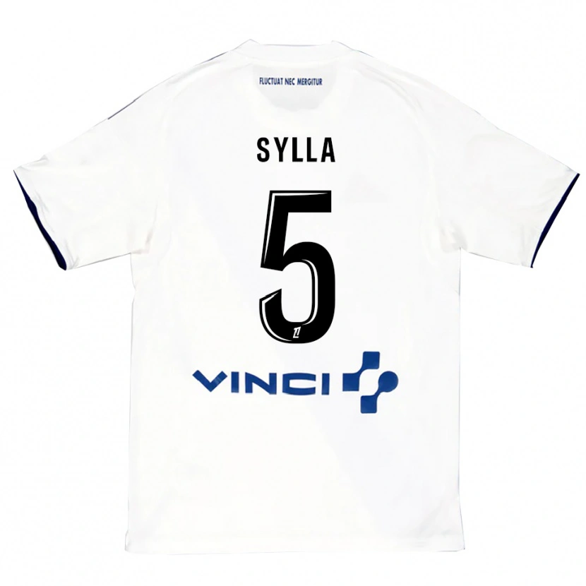 Danxen Hombre Camiseta Mohamed Sylla #5 Blanco Azul 2ª Equipación 2025/26 La Camisa México