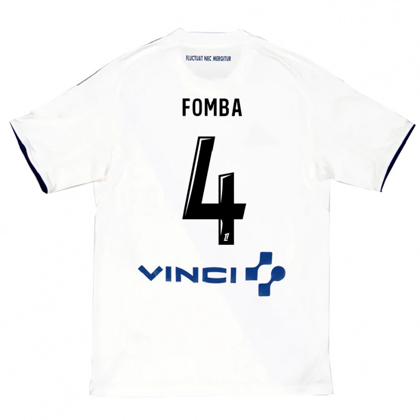 Danxen Hombre Camiseta Ibrahim Fomba #4 Blanco Azul 2ª Equipación 2025/26 La Camisa México