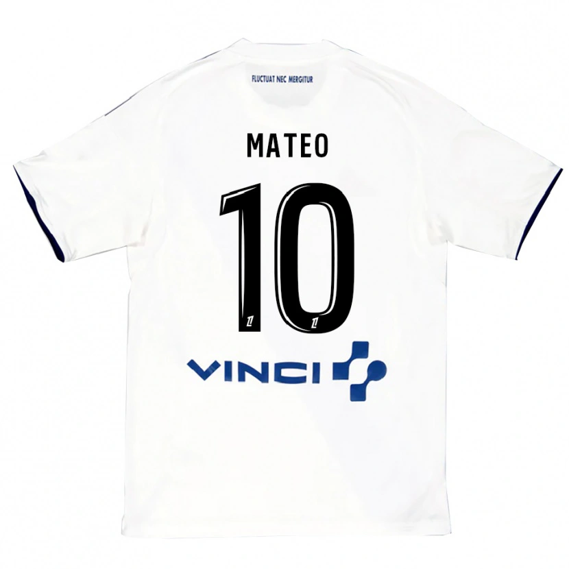 Danxen Hombre Camiseta Clara Mateo #10 Blanco Azul 2ª Equipación 2025/26 La Camisa México