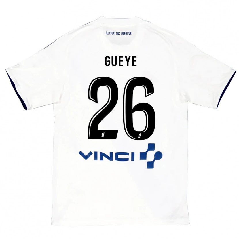 Danxen Hombre Camiseta Lamine Gueye #26 Blanco Azul 2ª Equipación 2025/26 La Camisa México