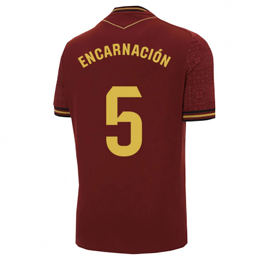 Danxen Hombre Camiseta Encarnación Picardo Amaya #5 Burdeos Oro 2ª Equipación 2025/26 La Camisa México