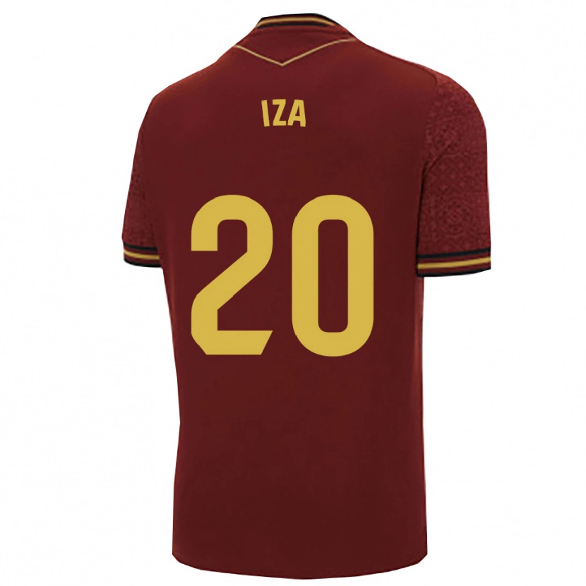 Danxen Hombre Camiseta Iza Carcelén #20 Burdeos Oro 2ª Equipación 2025/26 La Camisa México