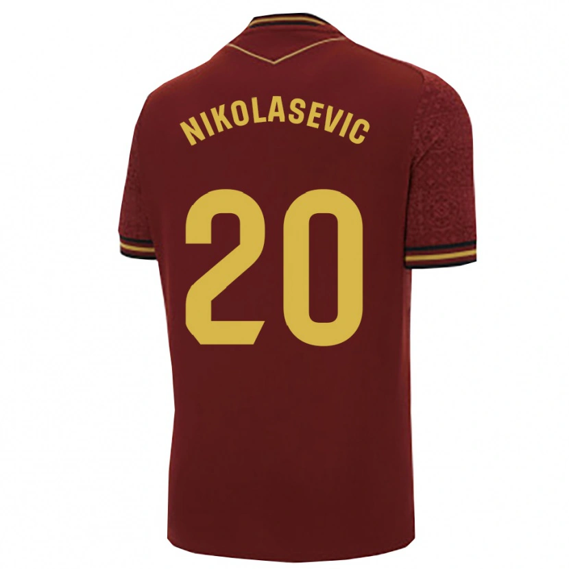 Danxen Hombre Camiseta Mirko Nikolasevic #20 Burdeos Oro 2ª Equipación 2025/26 La Camisa México