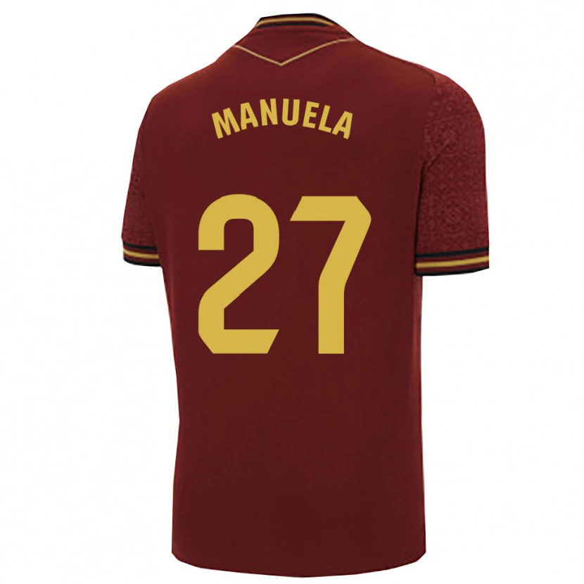 Danxen Hombre Camiseta Manuela Carrasco García #27 Burdeos Oro 2ª Equipación 2025/26 La Camisa México