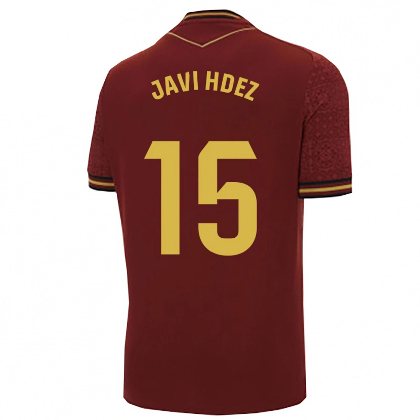 Danxen Hombre Camiseta Javi Hernández #15 Burdeos Oro 2ª Equipación 2025/26 La Camisa México