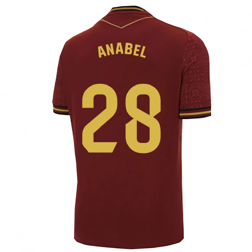 Danxen Hombre Camiseta Anabel Roman García #28 Burdeos Oro 2ª Equipación 2025/26 La Camisa México