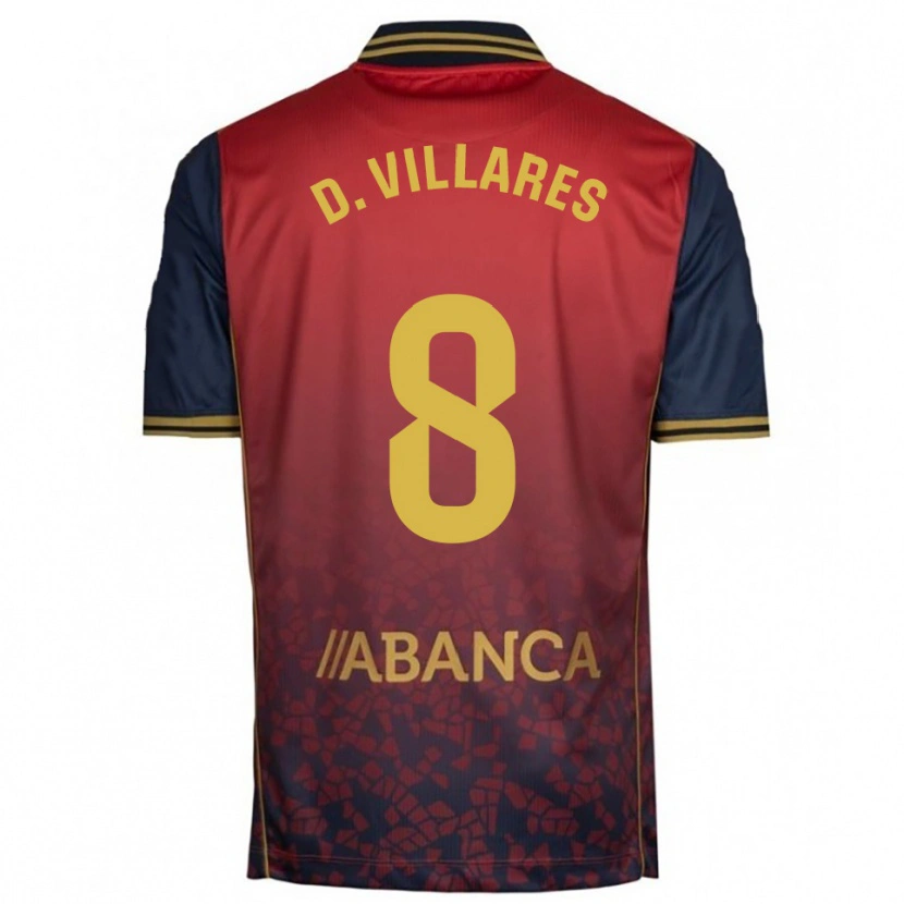 Danxen Hombre Camiseta Diego Villares #8 Rojo Marino 2ª Equipación 2025/26 La Camisa México