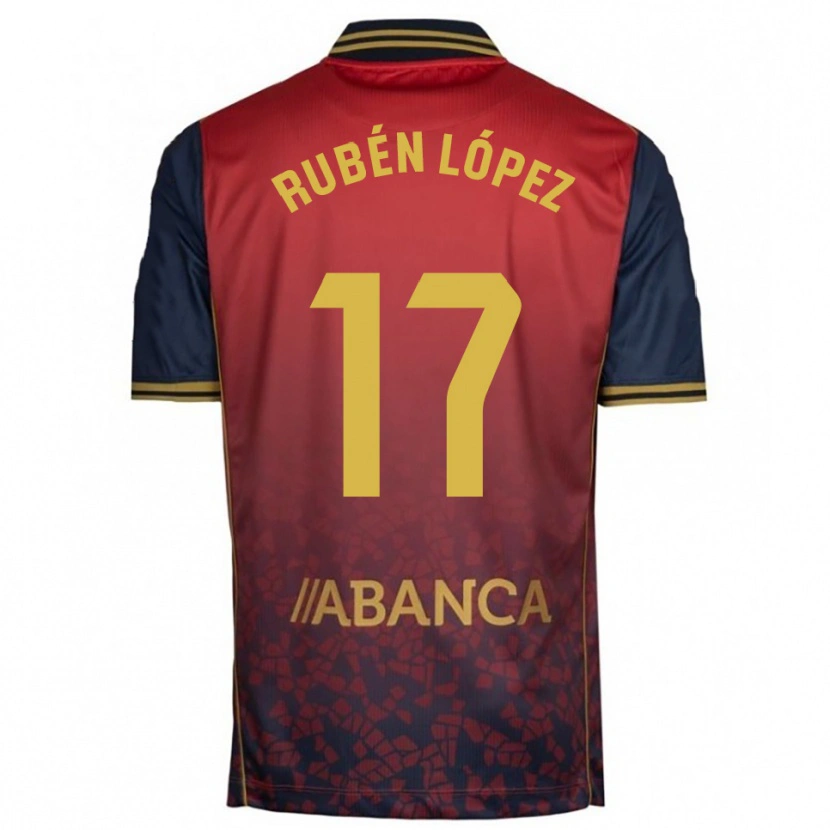 Danxen Hombre Camiseta Rubén López #17 Rojo Marino 2ª Equipación 2025/26 La Camisa México
