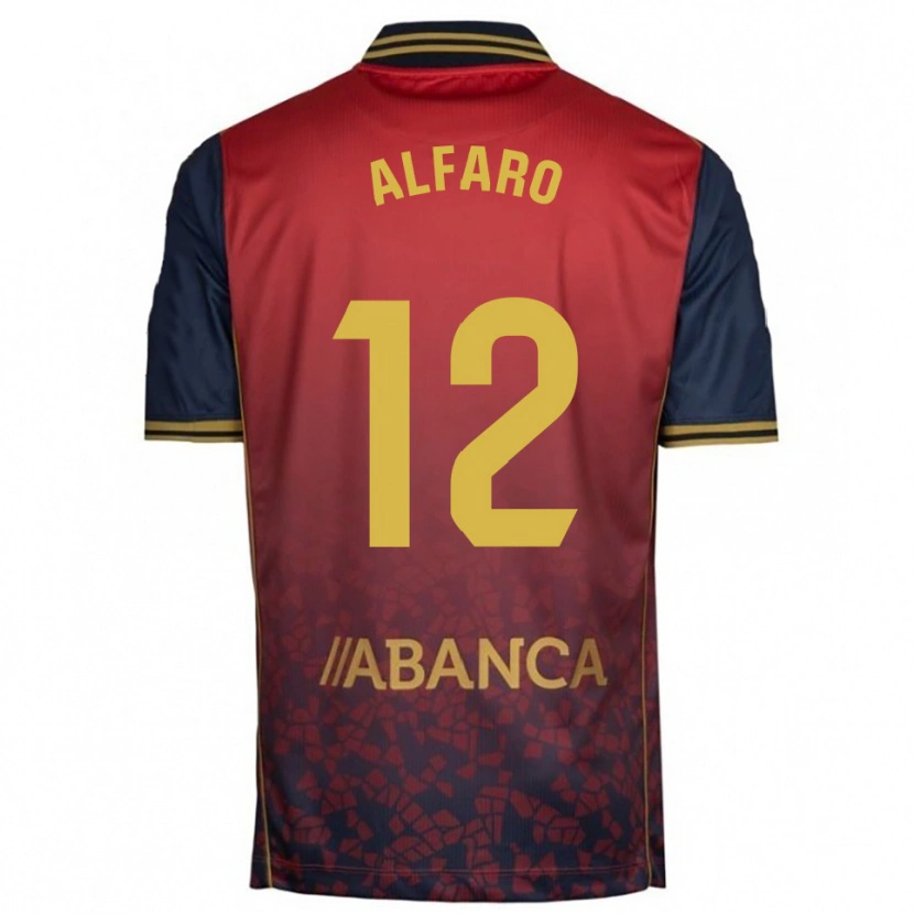 Danxen Hombre Camiseta Alejandro Alfaro #12 Rojo Marino 2ª Equipación 2025/26 La Camisa México