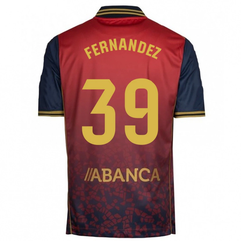 Danxen Hombre Camiseta David Fernández #39 Rojo Marino 2ª Equipación 2025/26 La Camisa México