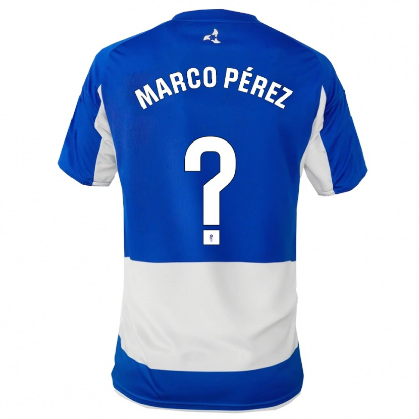 Danxen Hombre Camiseta Marco Pérez #0 Azul Blanco 2ª Equipación 2025/26 La Camisa México