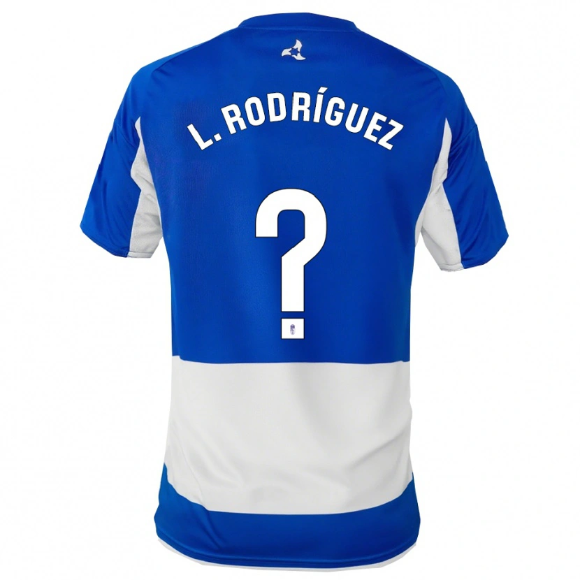 Danxen Hombre Camiseta Iker López Rodríguez #0 Azul Blanco 2ª Equipación 2025/26 La Camisa México