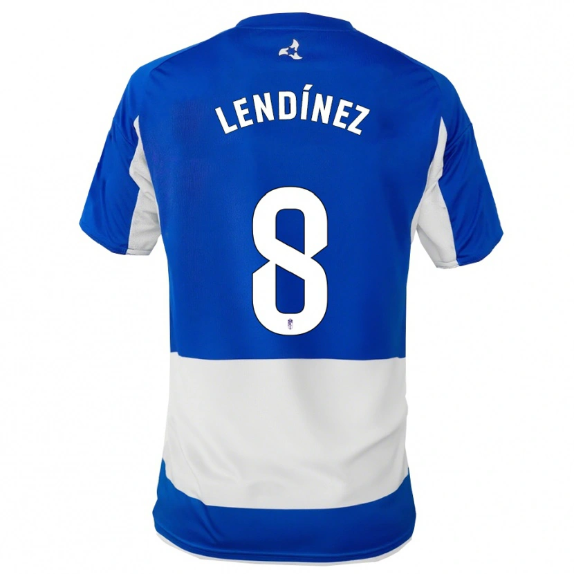 Danxen Hombre Camiseta Juanma Lendínez #8 Azul Blanco 2ª Equipación 2025/26 La Camisa México
