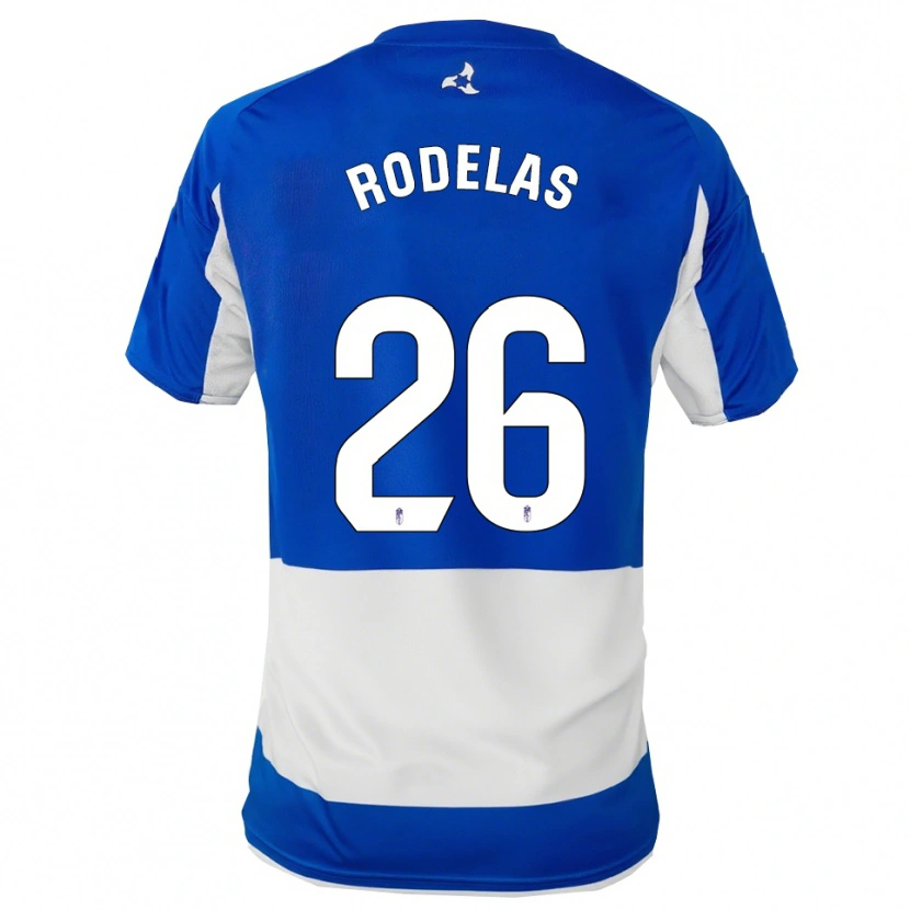 Danxen Hombre Camiseta Sergio Rodelas #26 Azul Blanco 2ª Equipación 2025/26 La Camisa México
