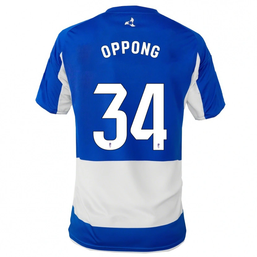 Danxen Hombre Camiseta Oscar Naasei Oppong #34 Azul Blanco 2ª Equipación 2025/26 La Camisa México