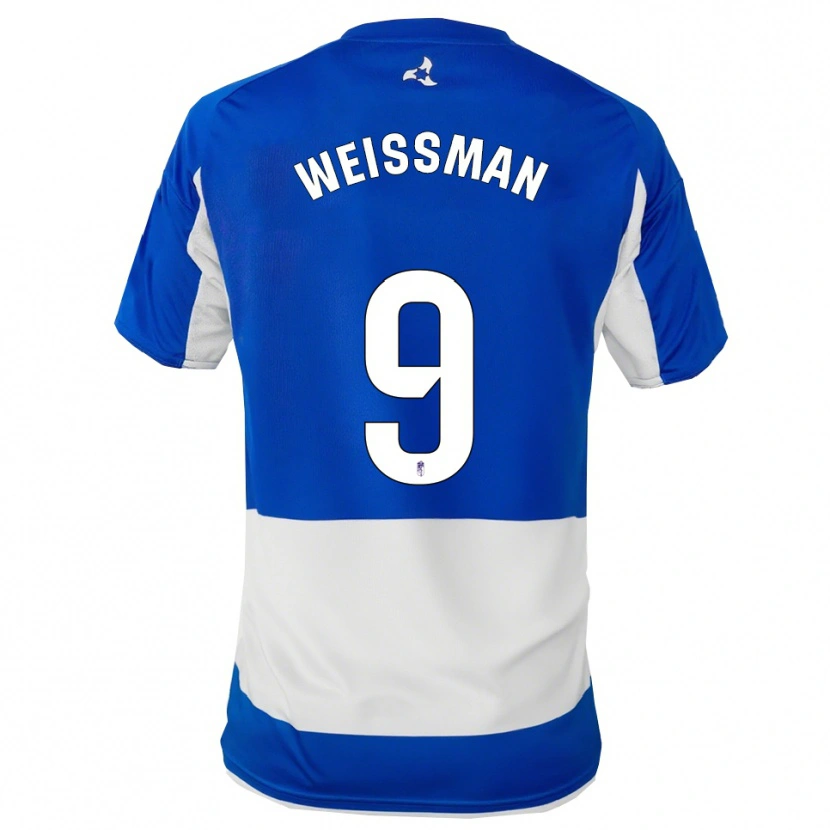 Danxen Hombre Camiseta Shon Weissman #9 Azul Blanco 2ª Equipación 2025/26 La Camisa México