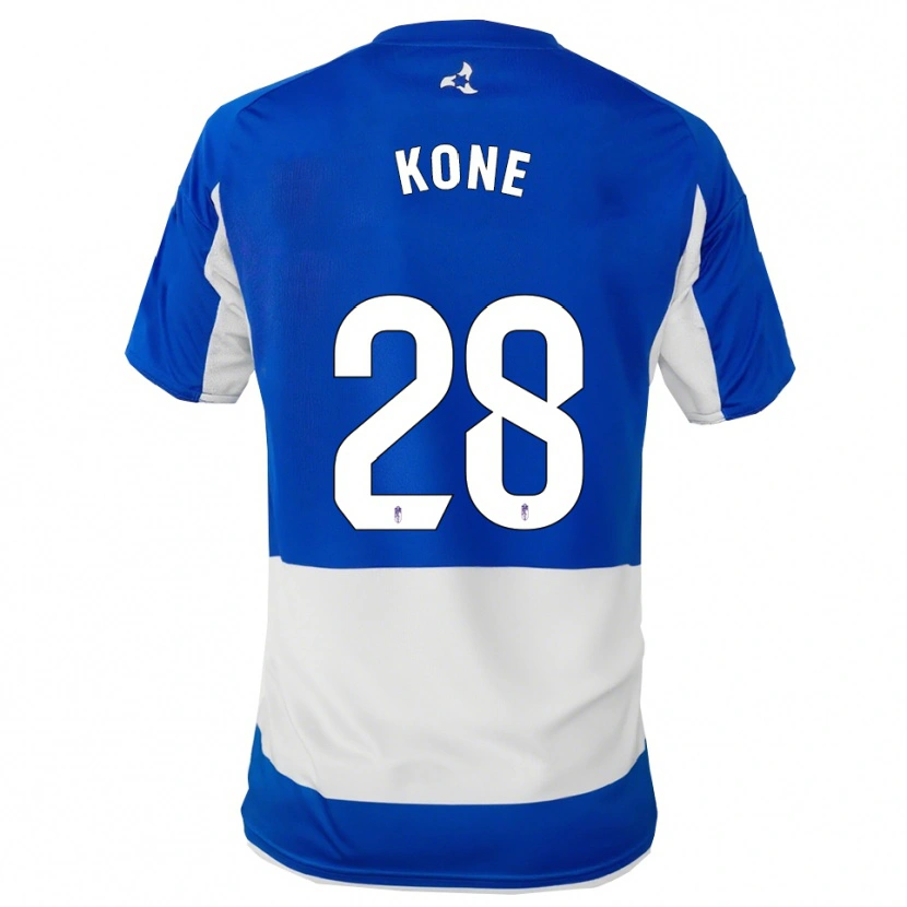 Danxen Hombre Camiseta Abdoulaye Kone #28 Azul Blanco 2ª Equipación 2025/26 La Camisa México