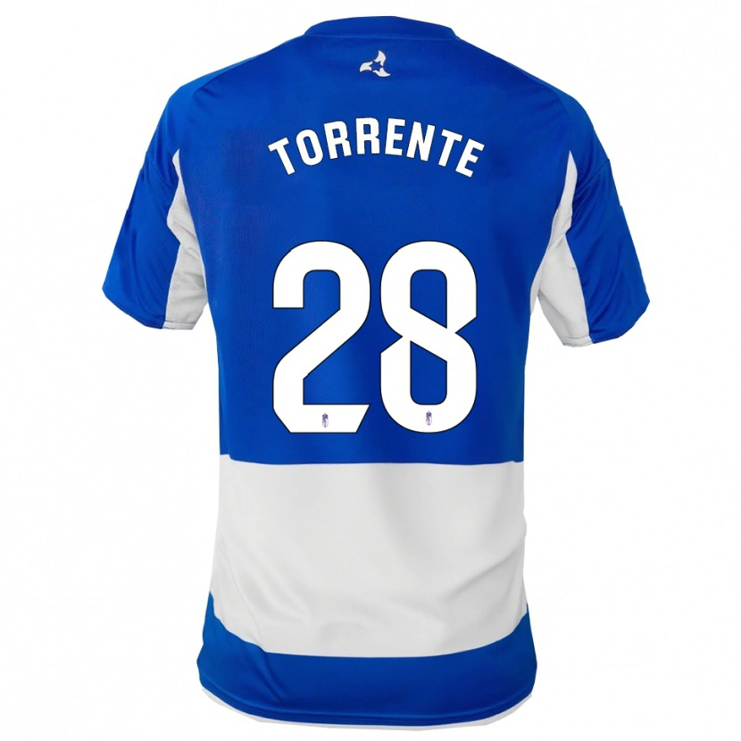 Danxen Hombre Camiseta Raúl Torrente #28 Azul Blanco 2ª Equipación 2025/26 La Camisa México