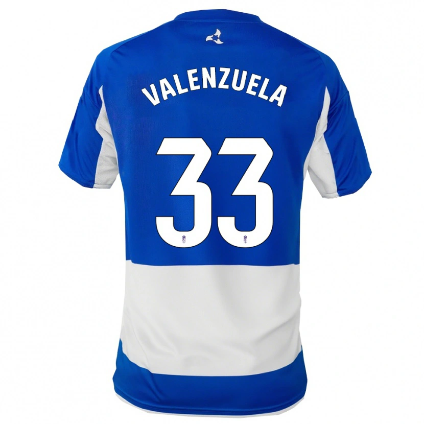 Danxen Hombre Camiseta Adrián Valenzuela #33 Azul Blanco 2ª Equipación 2025/26 La Camisa México