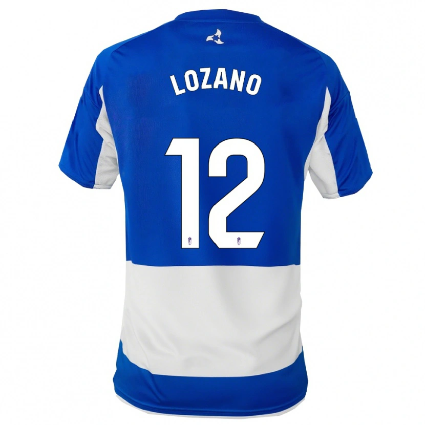 Danxen Hombre Camiseta Hugo Lozano #12 Azul Blanco 2ª Equipación 2025/26 La Camisa México