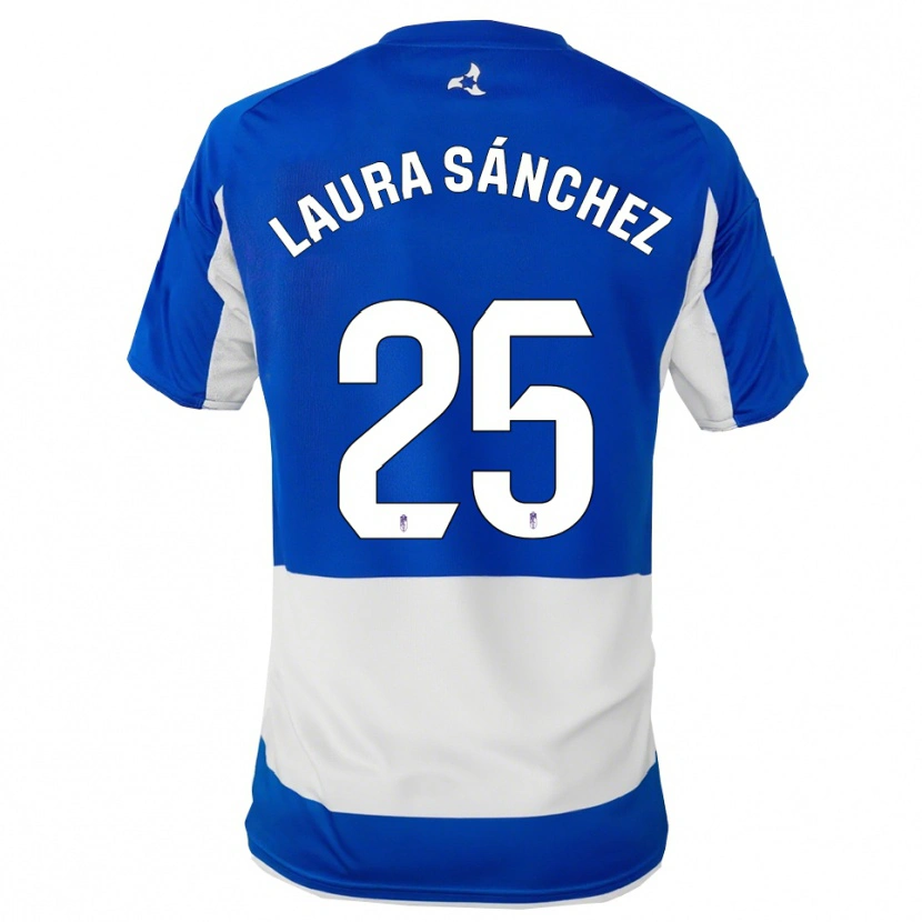 Danxen Hombre Camiseta Laura Sánchez Comuñas #25 Azul Blanco 2ª Equipación 2025/26 La Camisa México