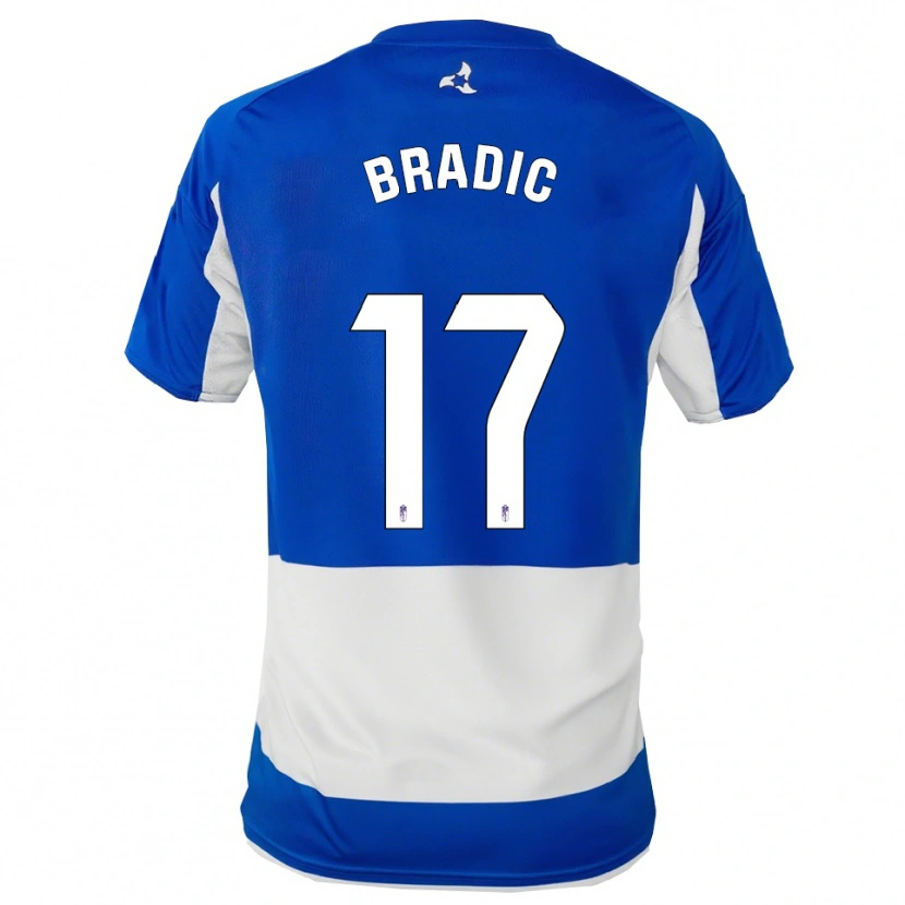 Danxen Hombre Camiseta Biljana Bradić #17 Azul Blanco 2ª Equipación 2025/26 La Camisa México