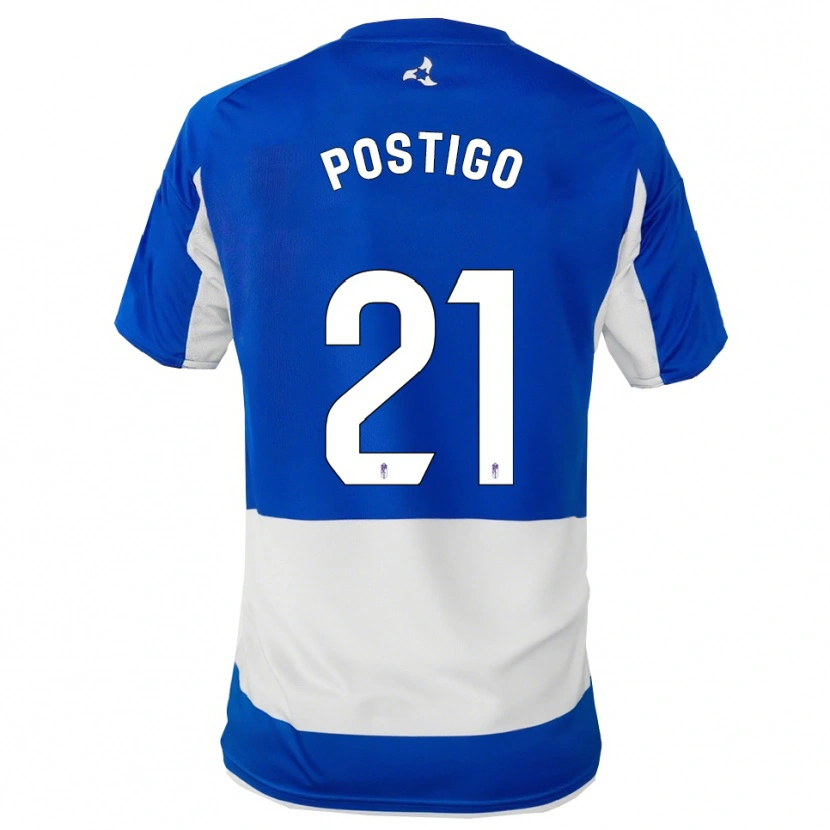 Danxen Hombre Camiseta Cristina Postigo Martín #21 Azul Blanco 2ª Equipación 2025/26 La Camisa México
