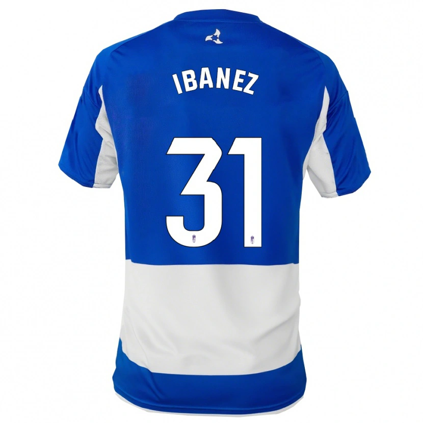 Danxen Hombre Camiseta Alba Ibáñez #31 Azul Blanco 2ª Equipación 2025/26 La Camisa México