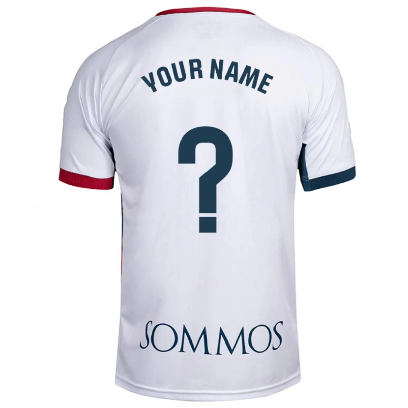 Danxen Hombre Camiseta Su Nombre #0 Blanco Rojo 2ª Equipación 2025/26 La Camisa México