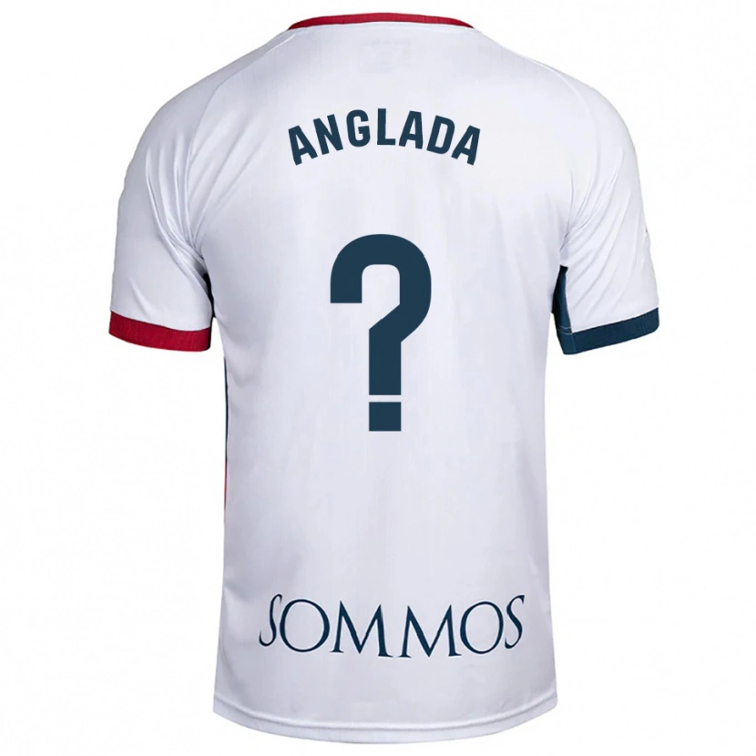 Danxen Hombre Camiseta Hugo Anglada #0 Blanco Rojo 2ª Equipación 2025/26 La Camisa México