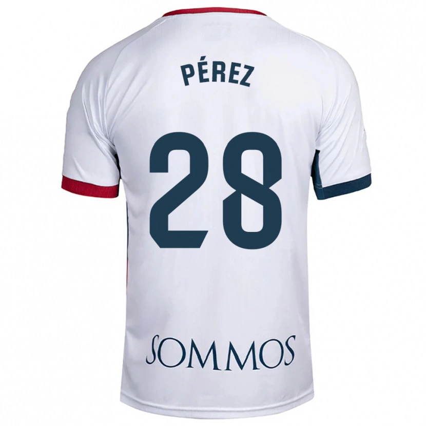 Danxen Hombre Camiseta Hugo Pérez #28 Blanco Rojo 2ª Equipación 2025/26 La Camisa México