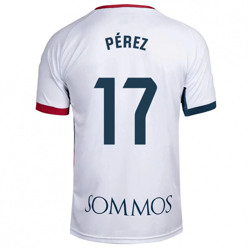 Danxen Hombre Camiseta Ángel Pérez #17 Blanco Rojo 2ª Equipación 2025/26 La Camisa México