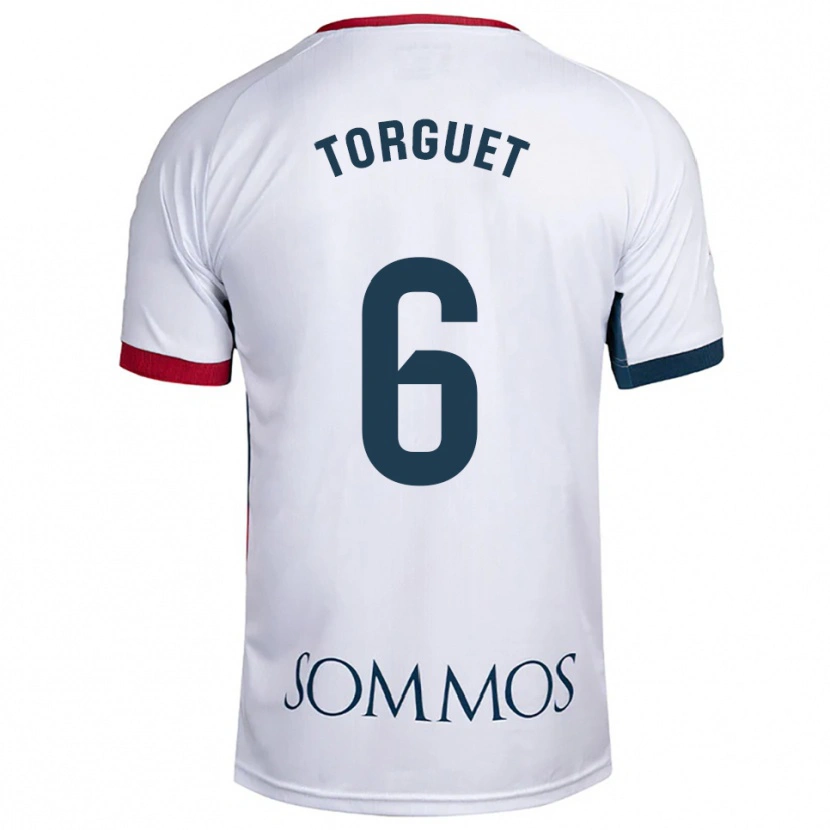 Danxen Hombre Camiseta Miguel Torguet #6 Blanco Rojo 2ª Equipación 2025/26 La Camisa México