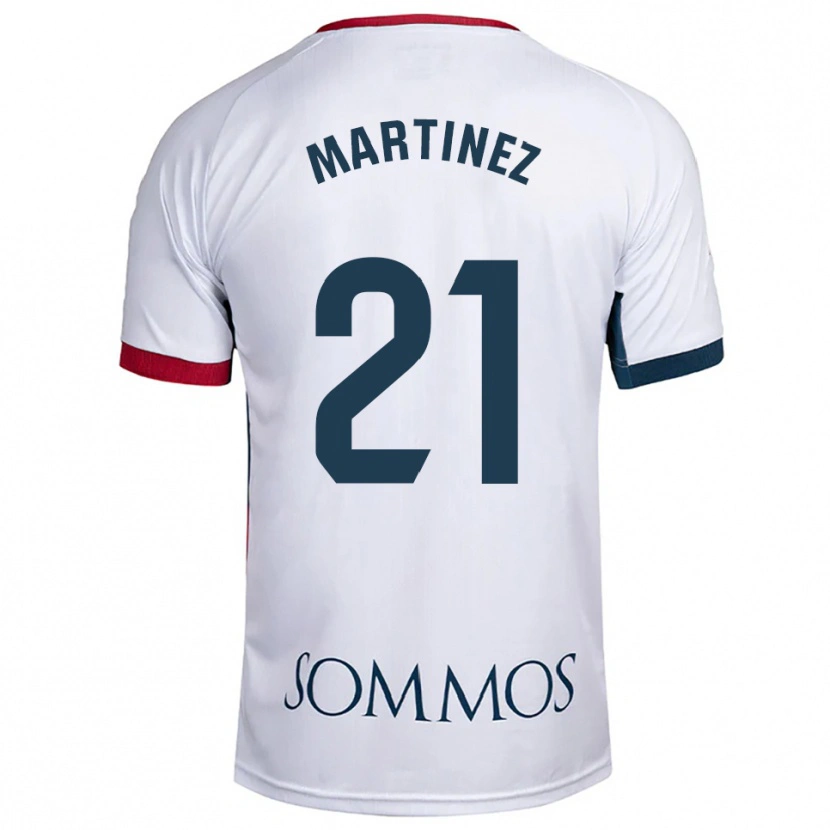 Danxen Hombre Camiseta Alejandra Martínez #21 Blanco Rojo 2ª Equipación 2025/26 La Camisa México
