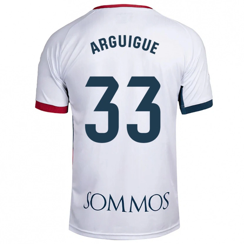 Danxen Hombre Camiseta Ayman Arguigue #33 Blanco Rojo 2ª Equipación 2025/26 La Camisa México
