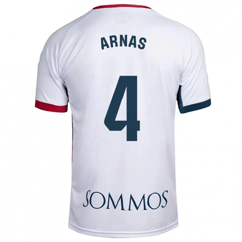 Danxen Hombre Camiseta Iris Arnas #4 Blanco Rojo 2ª Equipación 2025/26 La Camisa México