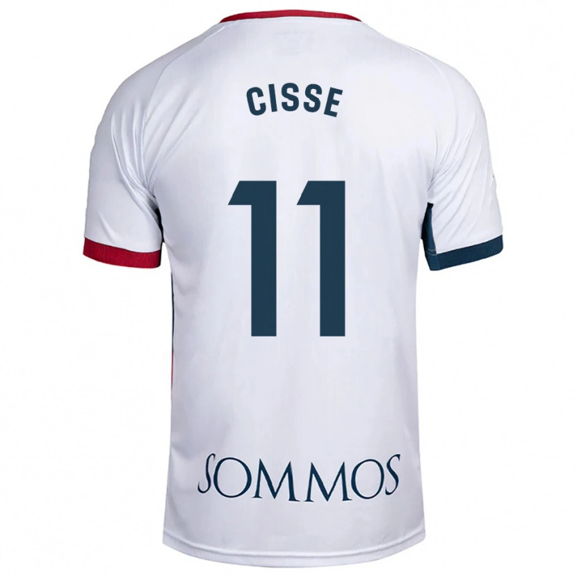 Danxen Hombre Camiseta Bakary Cissé #11 Blanco Rojo 2ª Equipación 2025/26 La Camisa México