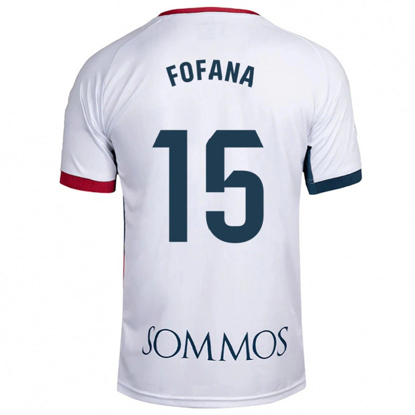 Danxen Hombre Camiseta Fadia Fofana #15 Blanco Rojo 2ª Equipación 2025/26 La Camisa México