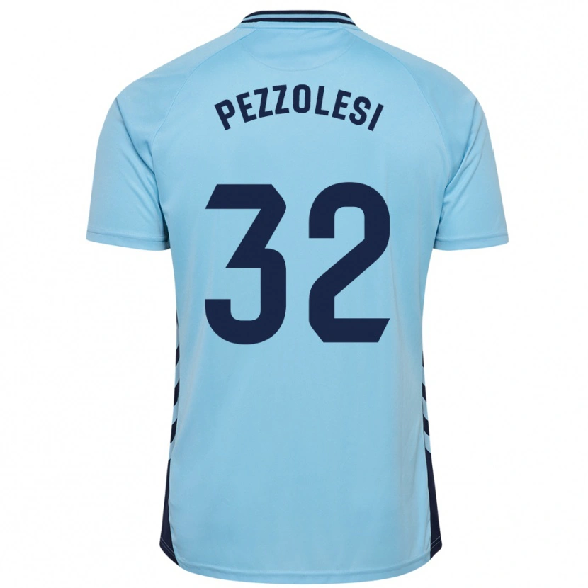 Danxen Hombre Camiseta Valentín Pezzolesi #32 Celeste 2ª Equipación 2025/26 La Camisa México