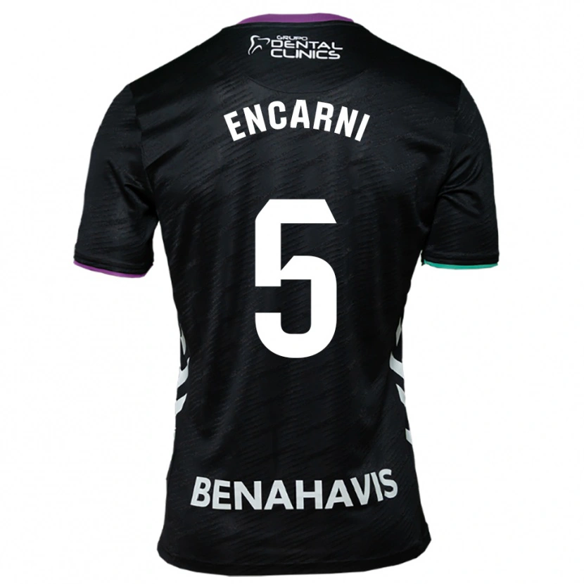 Danxen Hombre Camiseta Encarni Carneros #5 Negro Morado Verde 2ª Equipación 2025/26 La Camisa México