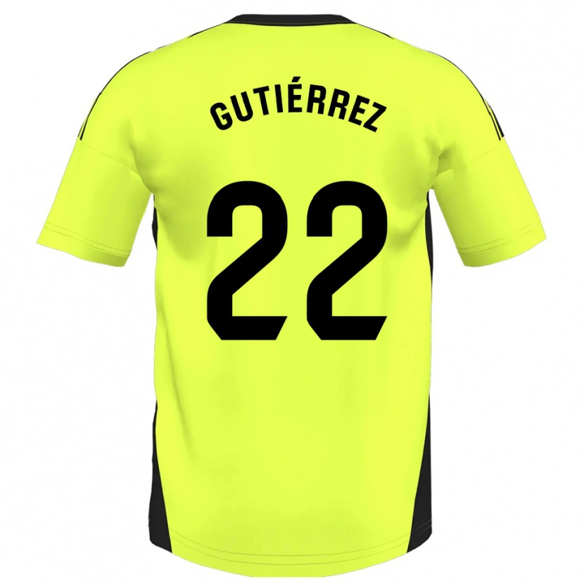 Danxen Hombre Camiseta Juan Gutiérrez #22 Amarillo Fluorescente 2ª Equipación 2025/26 La Camisa México