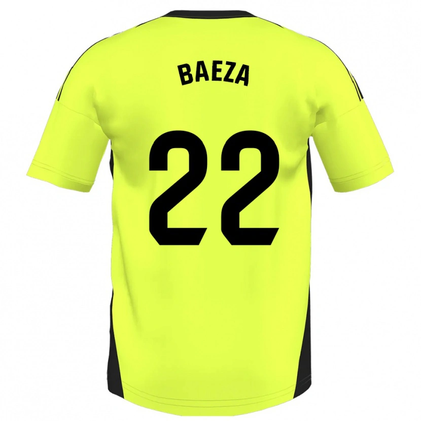 Danxen Hombre Camiseta Miguel Baeza #22 Amarillo Fluorescente 2ª Equipación 2025/26 La Camisa México