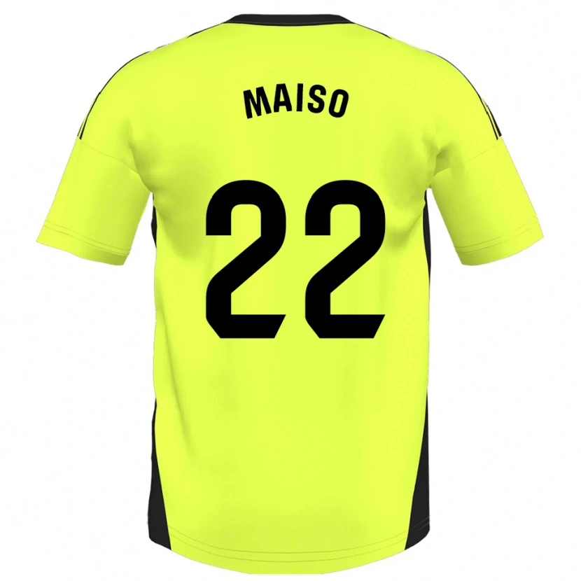 Danxen Hombre Camiseta Álvaro Maiso #22 Amarillo Fluorescente 2ª Equipación 2025/26 La Camisa México