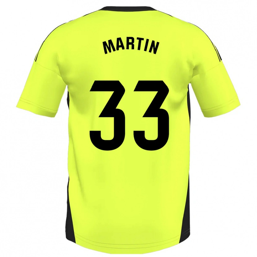 Danxen Hombre Camiseta Aarón Martin #33 Amarillo Fluorescente 2ª Equipación 2025/26 La Camisa México