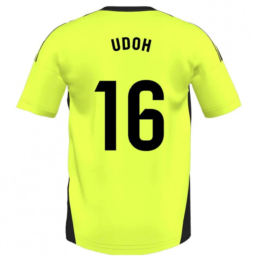 Danxen Hombre Camiseta Isaac Udoh #16 Amarillo Fluorescente 2ª Equipación 2025/26 La Camisa México