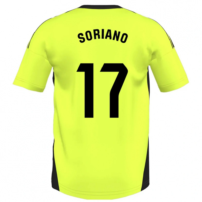 Danxen Hombre Camiseta Adrián Soriano #17 Amarillo Fluorescente 2ª Equipación 2025/26 La Camisa México