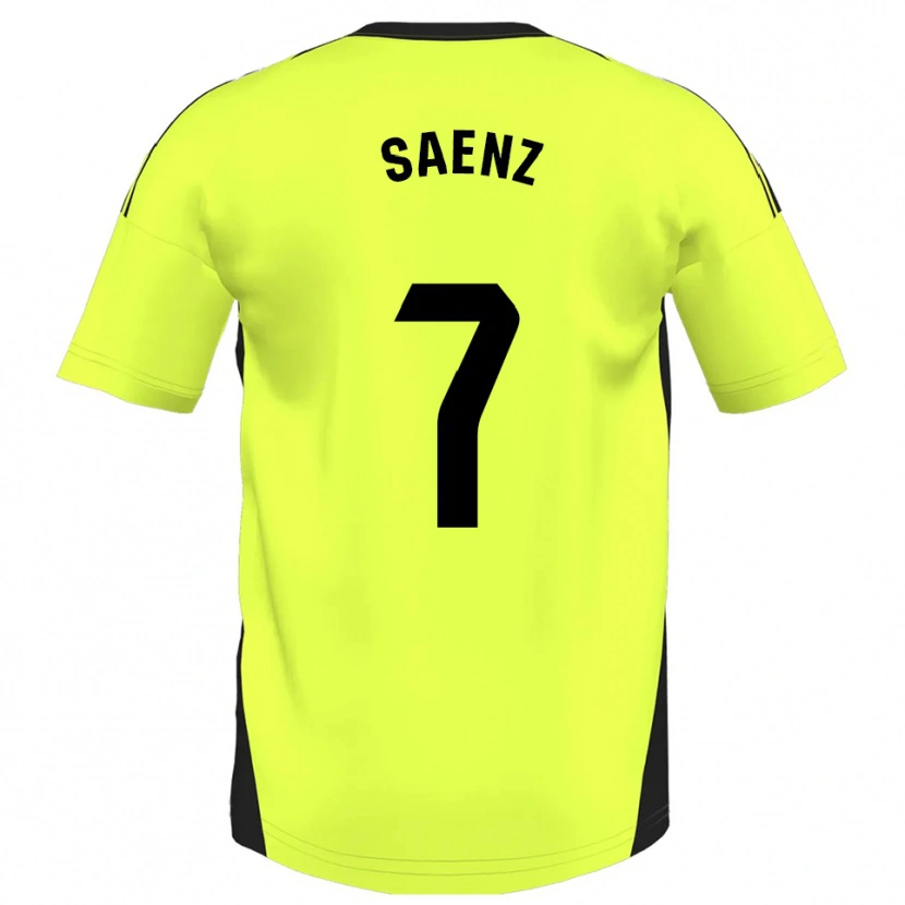 Danxen Hombre Camiseta Raúl Sáenz #7 Amarillo Fluorescente 2ª Equipación 2025/26 La Camisa México