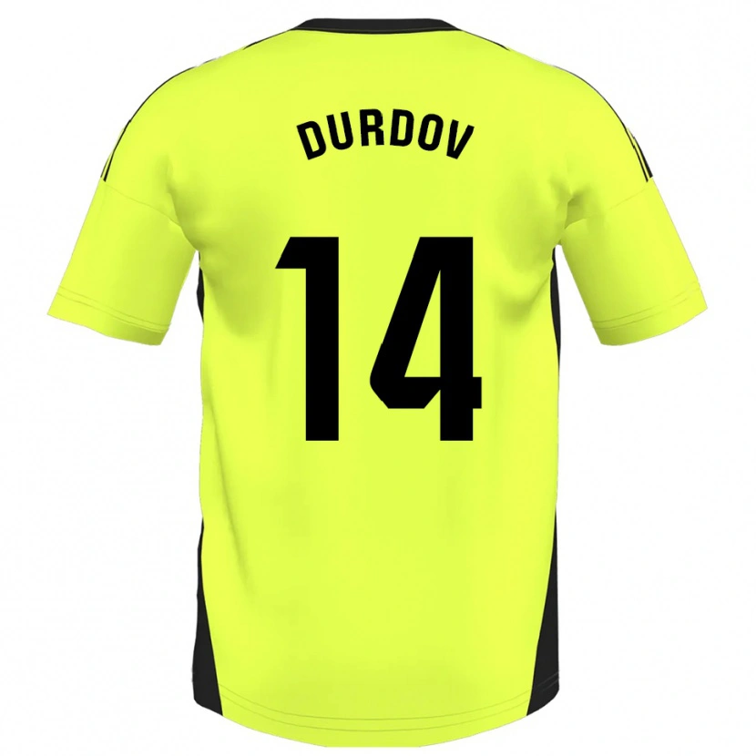Danxen Hombre Camiseta Ivan Durdov #14 Amarillo Fluorescente 2ª Equipación 2025/26 La Camisa México